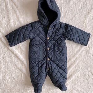 RALPH LAUREN | Navy Quilted Snowsuit, EUC, 3M